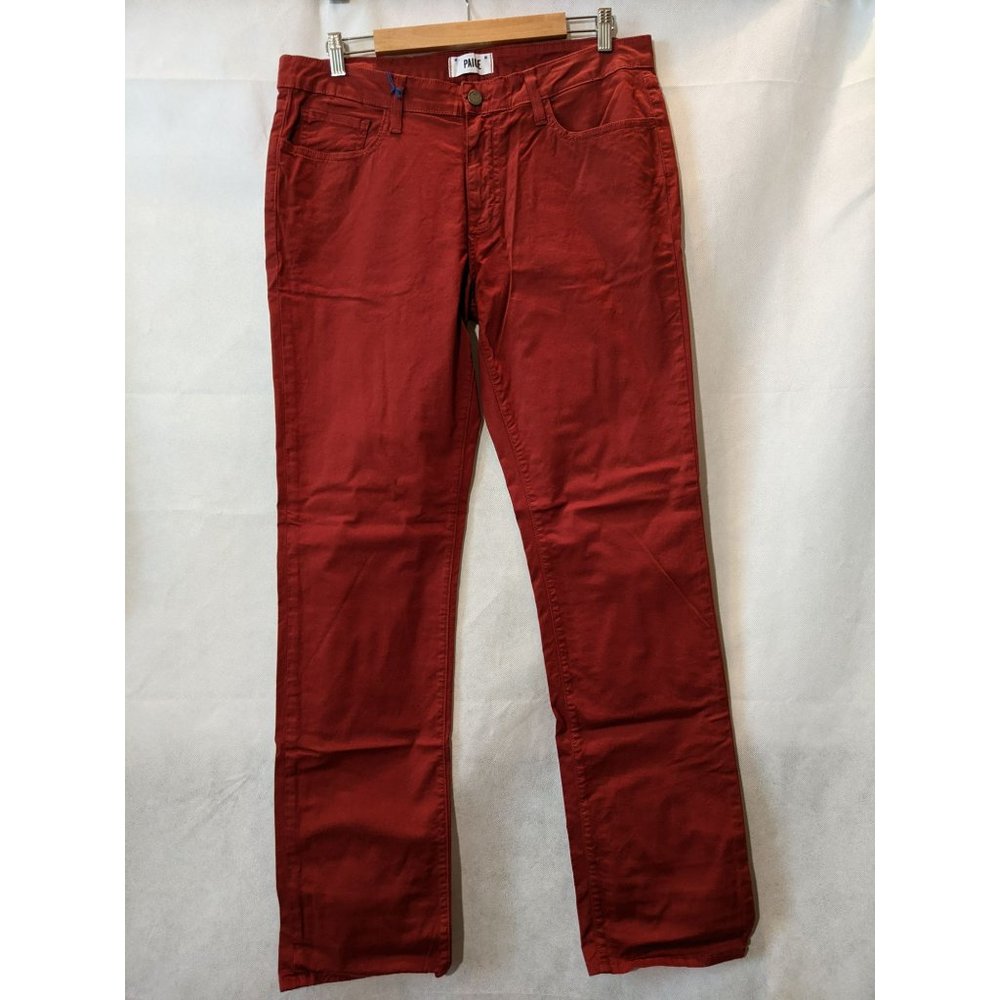 Paige Cayenne Cotton-Blend Straight Leg Denim Jeans Size 34